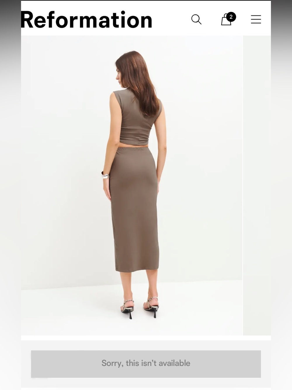 Reformation Foster Knit Two Piece Shitake - Size XS - Picture 3 of 10